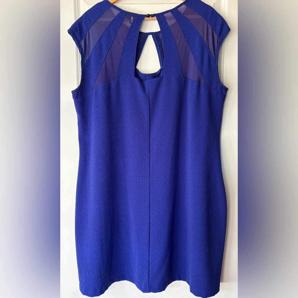 City Chic Royal Blue Keyhole Dress - Picture 3 of 4